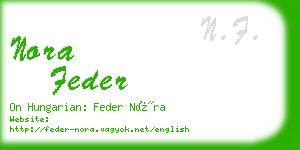 nora feder business card